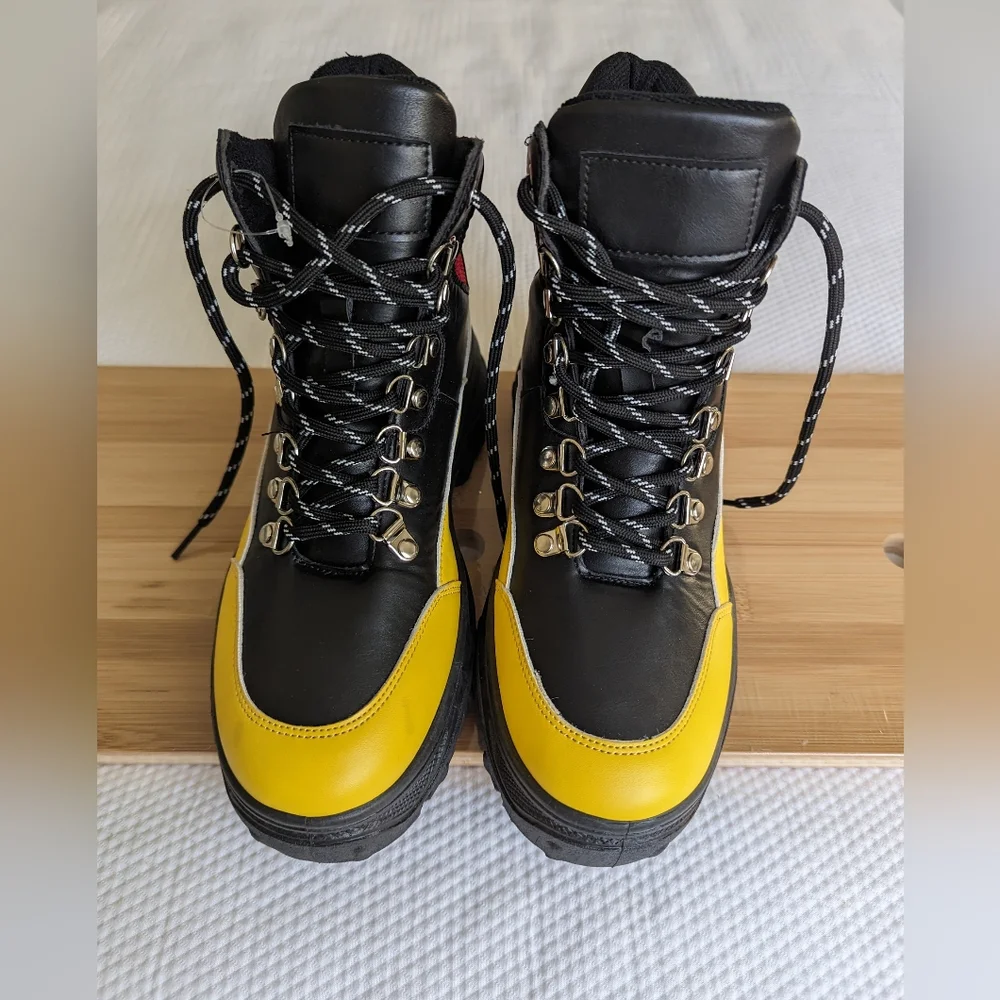 Wanted women's Caution Extreme Sneaker Bootie multicolor Size 6 Yellow And Red